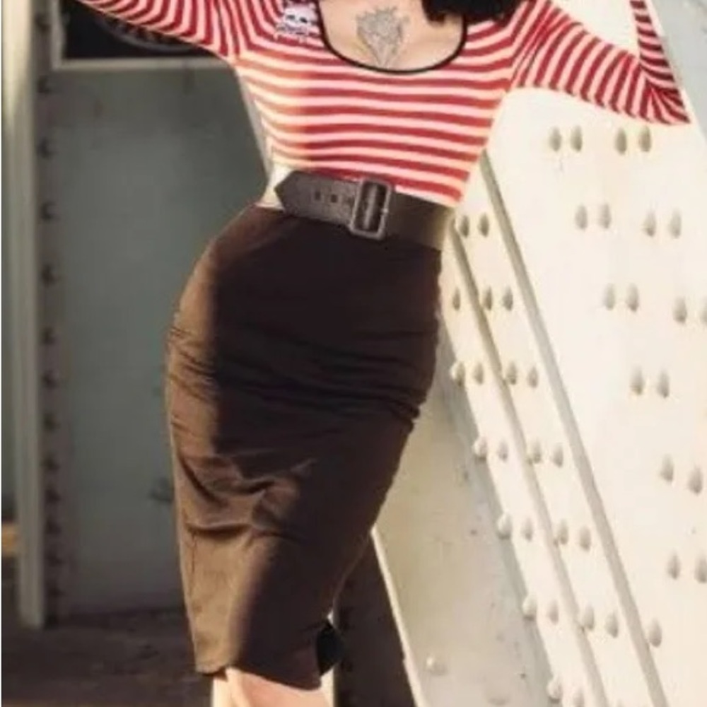 Deadly Dames Pinup Couture Hot Rod Honey Red White Striped Skull Dress